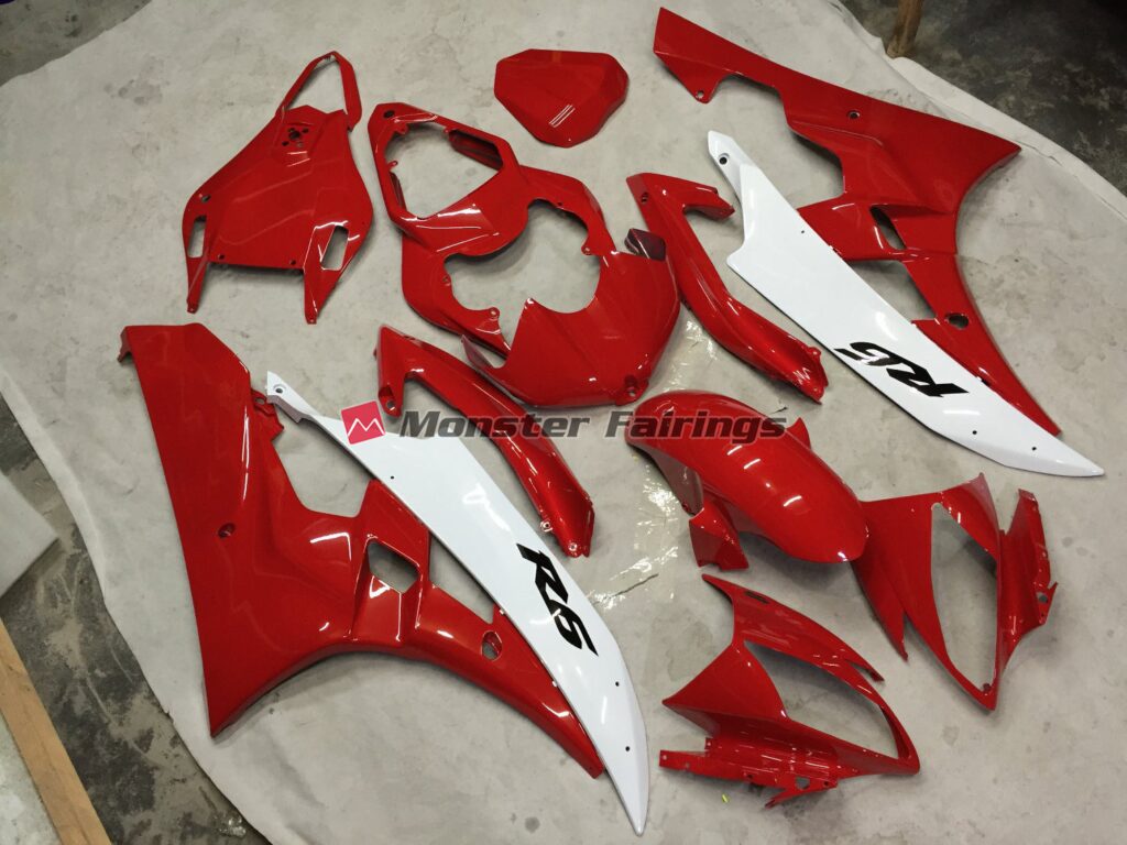 Red and White C2W ABS fairings for Yamaha R6 2006 - 2007 - premium OEM fit kit by Monster Fairings