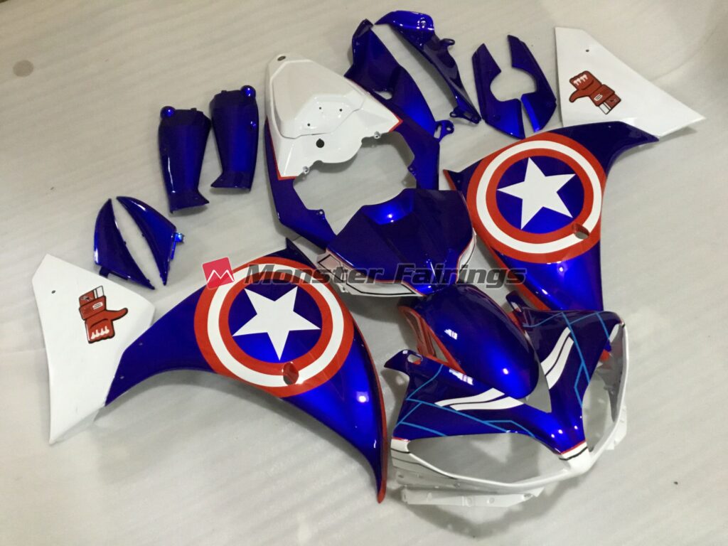 Captain America ABS fairings for Yamaha R1 2009 - 2011 - premium OEM fit kit by Monster Fairings