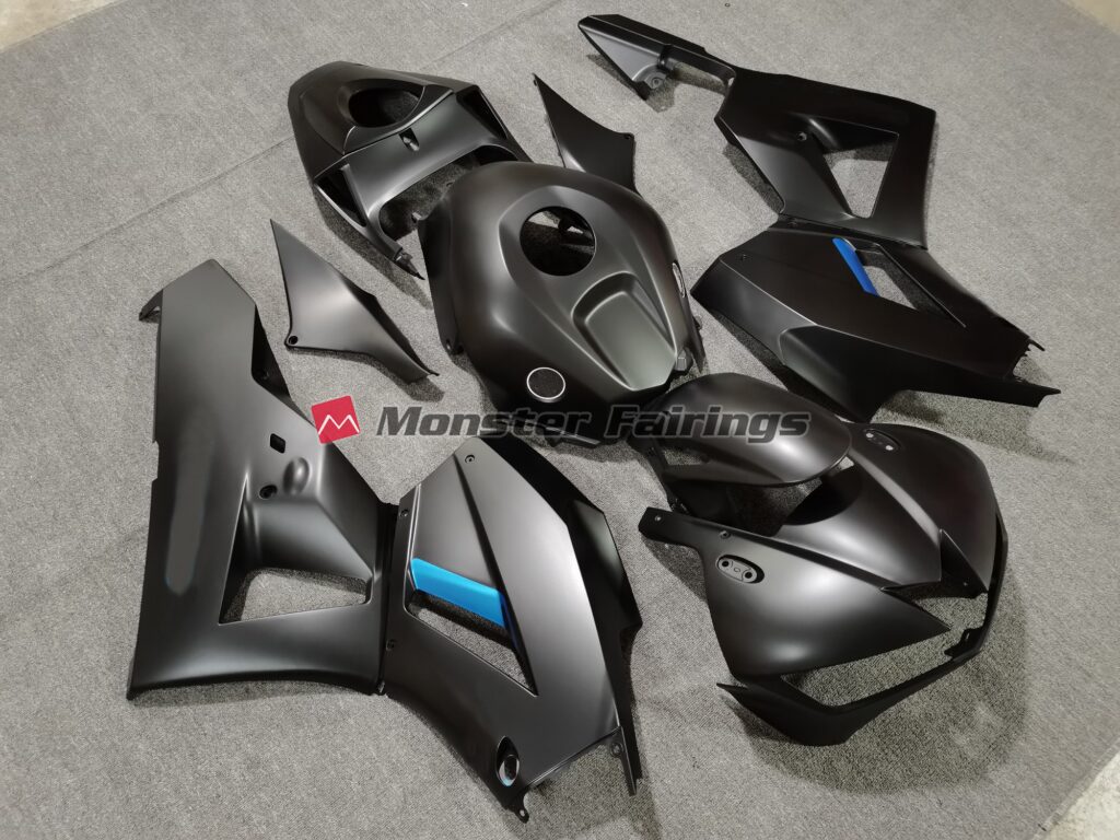Matte Black with Blue ABS fairings for Honda CBR600RR 2013 - 2025 - premium OEM fit kit by Monster Fairings