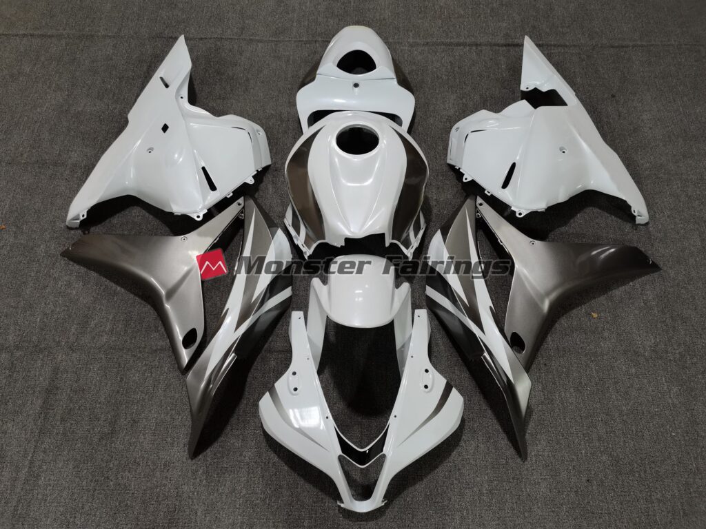 Honda CBR600RR 2009 - 2012 Gloss White & Gray ABS fairings - custom motorcycle bodywork kit by Monster Fairings