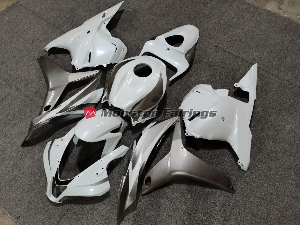 Honda CBR600RR custom ABS fairings 2009 - 2012 in Gloss White & Gray - durable replacement kit, Monster Fairings