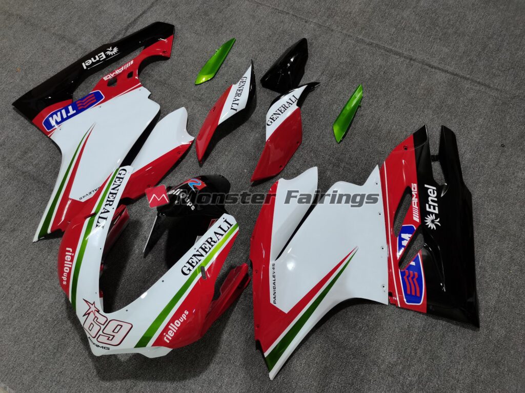 Monster Fairings ABS fairing kit for Ducati 959 - Gloss White Red Black & Green, precise OEM fit