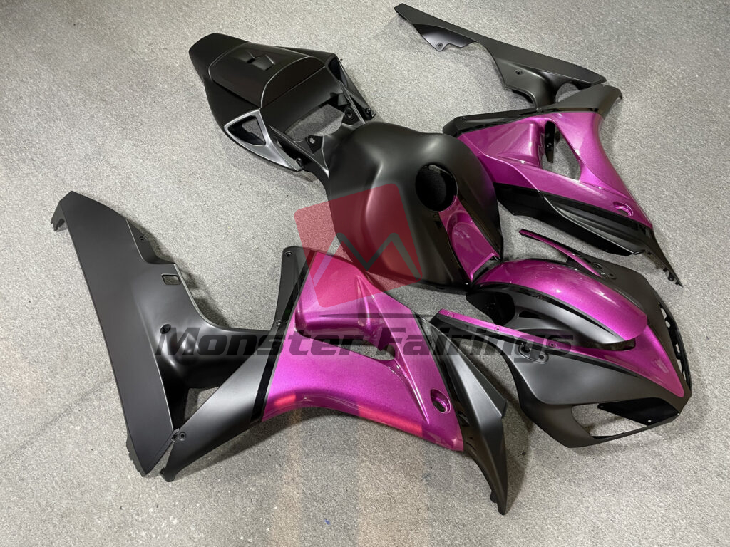 Matte Black & Pink ABS fairings for Honda CBR1000RR 2006 - 2007 - premium OEM fit kit by Monster Fairings
