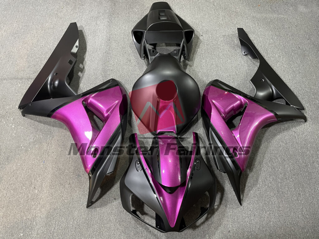 Honda CBR1000RR 2006 - 2007 Matte Black & Pink ABS fairings - custom motorcycle bodywork kit by Monster Fairings