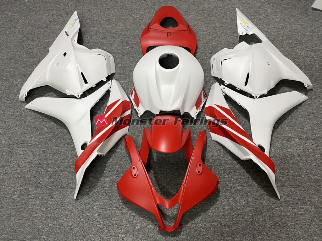 Honda CBR600RR 2009 - 2012 Matte Red & White ABS fairings - custom motorcycle bodywork kit by Monster Fairings