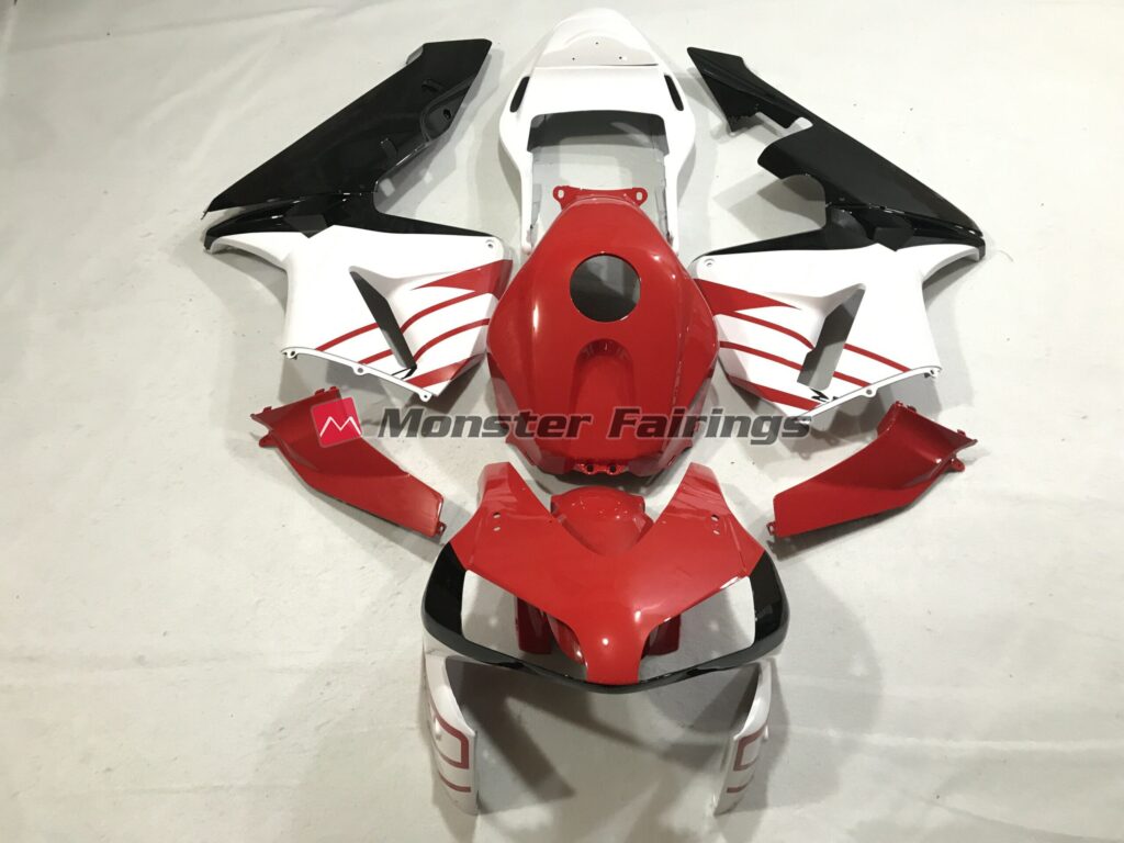 Honda CBR600RR 2003 - 2004 Gloss Red & Matte White ABS fairings - custom motorcycle bodywork kit by Monster Fairings
