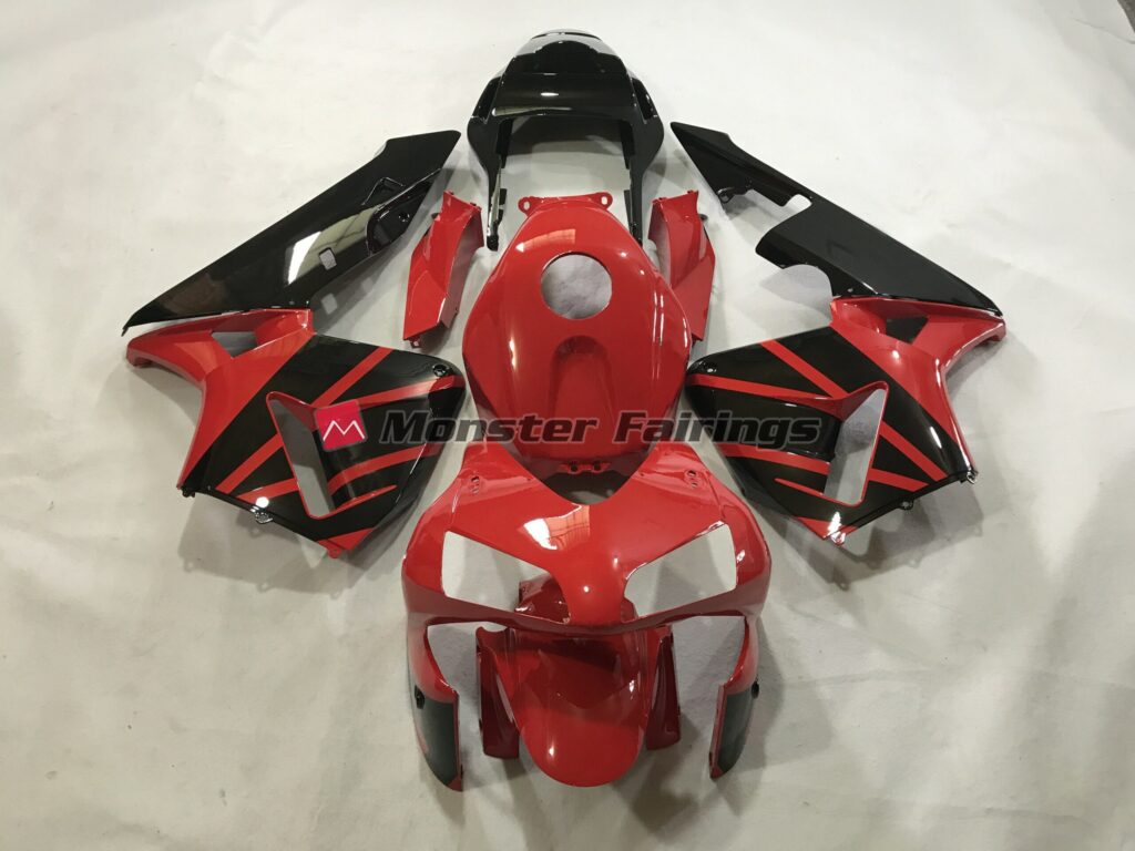 Honda CBR600RR 2003 - 2004 Gloss Red & Black ABS fairings - custom motorcycle bodywork kit by Monster Fairings