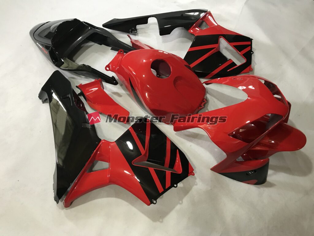 Honda CBR600RR custom ABS fairings 2003 - 2004 in Gloss Red & Black - durable replacement kit, Monster Fairings