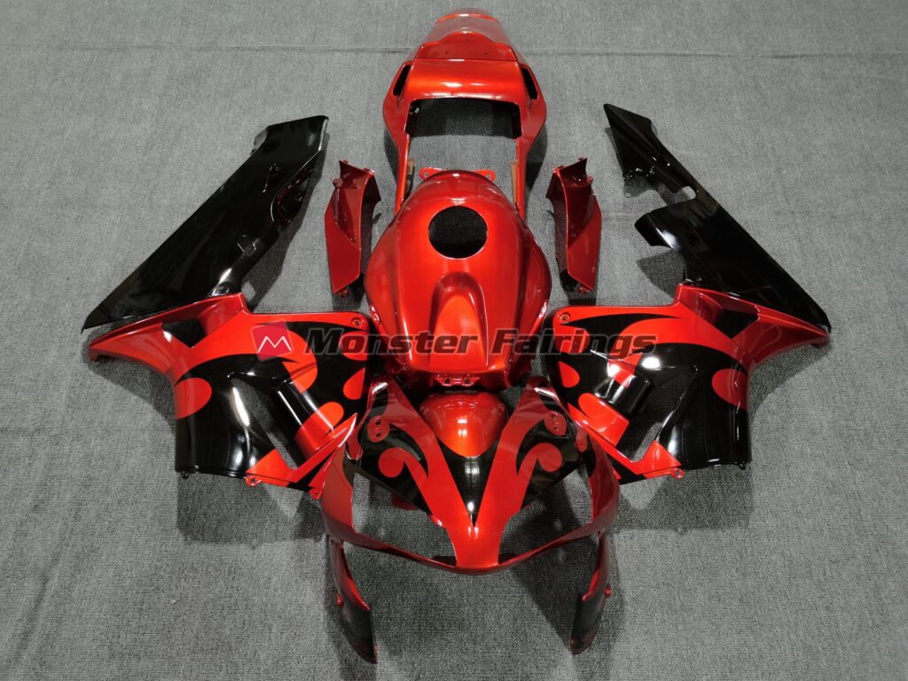Honda CBR600RR 2003 - 2004 Gloss Deep Orange ABS fairings - custom motorcycle bodywork kit by Monster Fairings