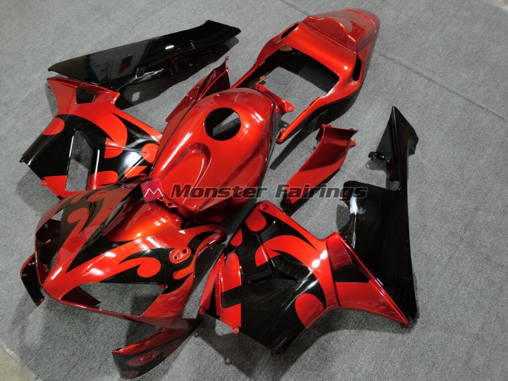 Honda CBR600RR custom ABS fairings 2003 - 2004 in Gloss Deep Orange - durable replacement kit, Monster Fairings