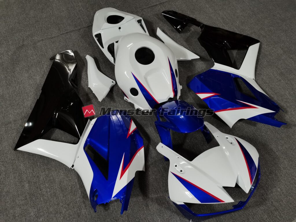 Gloss White and Deep Blue ABS fairings for Honda CBR600RR 2013 - 2025 - premium OEM fit kit by Monster Fairings