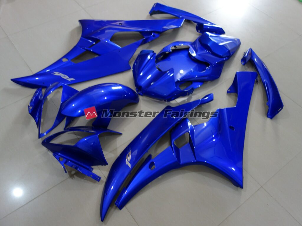 Yamaha R6 custom ABS fairings 2006 - 2007 in Full Gloss Blue - durable replacement kit, Monster Fairings