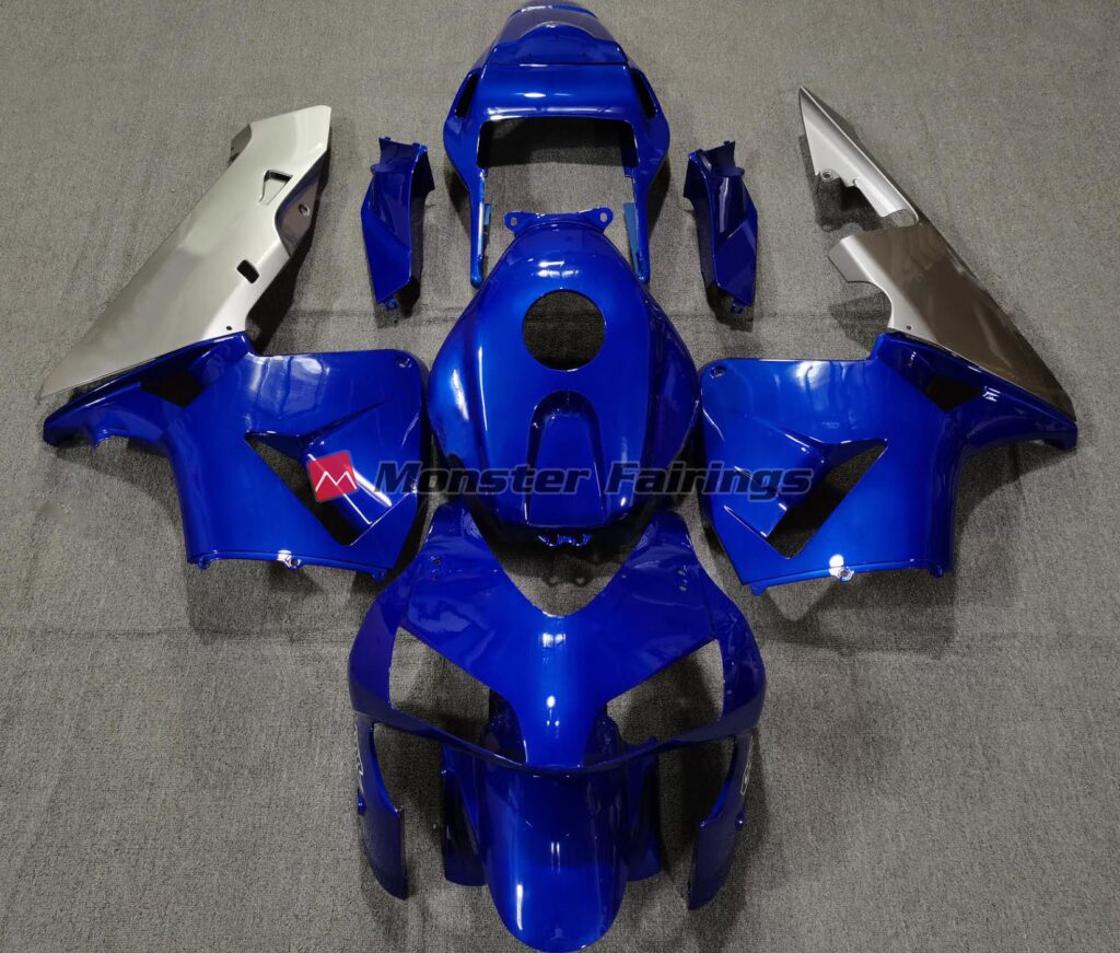 Honda CBR600RR 2003 - 2004 Deep Blue with Silver ABS fairings - custom motorcycle bodywork kit by Monster Fairings