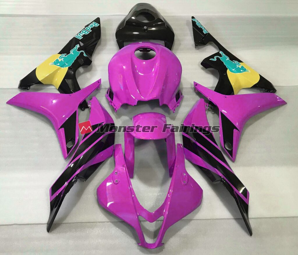 Honda CBR600RR 2007 - 2008 Pink Teal Bull ABS fairings - custom motorcycle bodywork kit by Monster Fairings