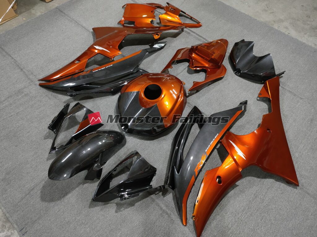 Burnt Orange Carbon Style ABS fairings for Yamaha R6 2008 - 2016 - premium OEM fit kit by Monster Fairings