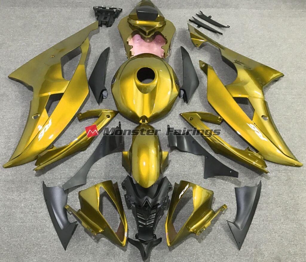 Yamaha R6 2008 - 2016 Deep Yellow ABS fairings - custom motorcycle bodywork kit by Monster Fairings
