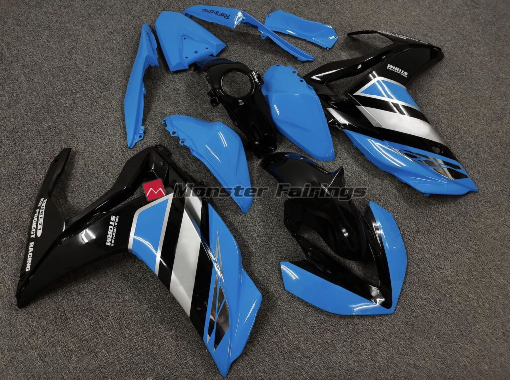 Yamaha R3 custom ABS fairings 2014 - 2018 in Light Blue Yamalube - durable replacement kit, Monster Fairings