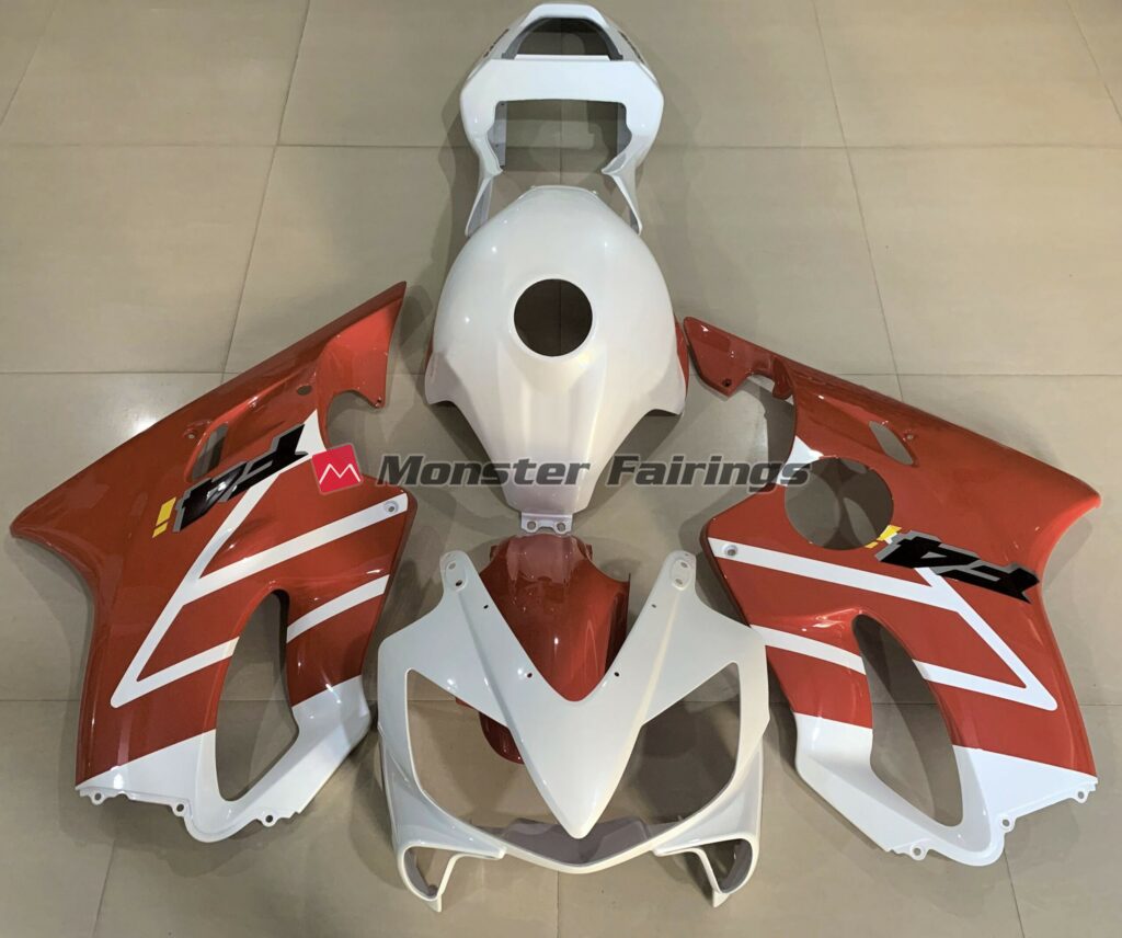 Honda CBR600 F4i 2001 - 2003 Gloss White Orange ABS fairings - custom motorcycle bodywork kit by Monster Fairings