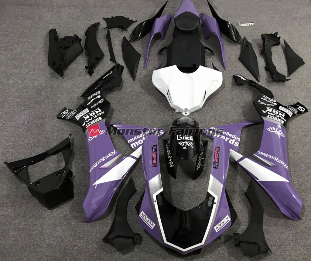 Yamaha R1 2015 - 2019 Gloss Purple Logo Style ABS fairings - custom motorcycle bodywork kit by Monster Fairings