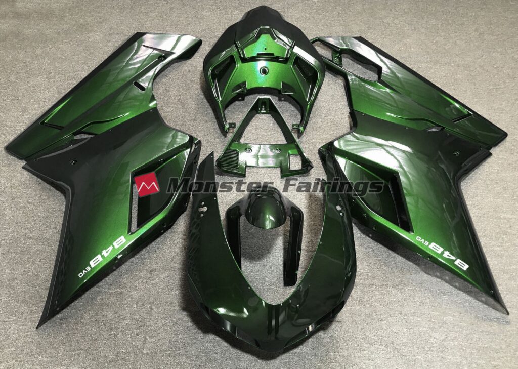 Ducati 848 1098 1198 2007 - 2012 Deep Green ABS fairings - custom motorcycle bodywork kit by Monster Fairings