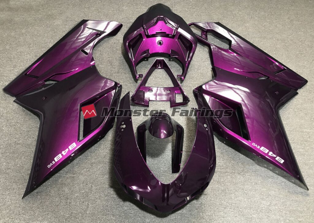 Ducati 848 1098 1198 2007 - 2012 Deep Pink ABS fairings - custom motorcycle bodywork kit by Monster Fairings