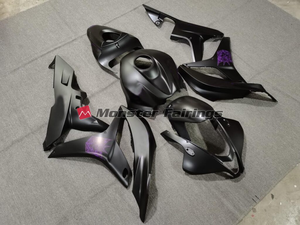 Honda CBR600RR custom ABS fairings 2007 - 2008 in Matte Black Purple - durable replacement kit, Monster Fairings