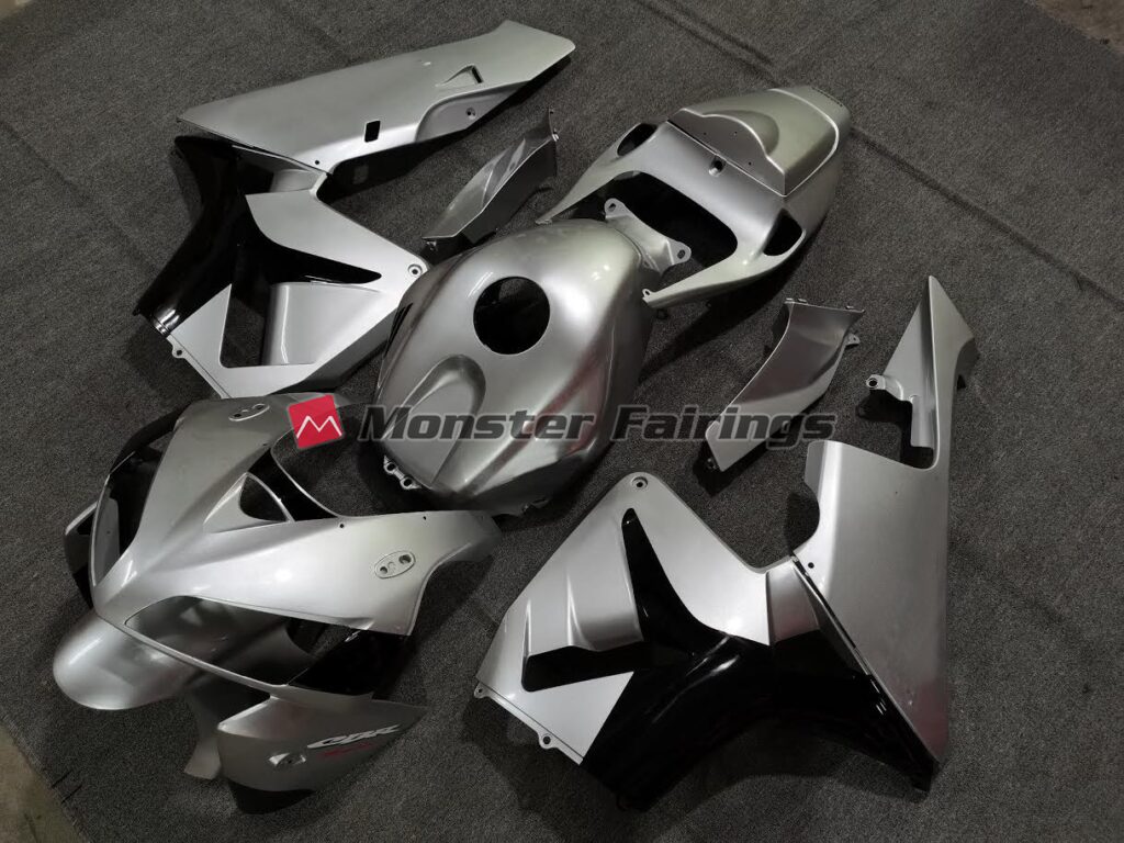Matte Silver Black ABS fairings for Honda CBR600RR 2005 - 2006 - premium OEM fit kit by Monster Fairings