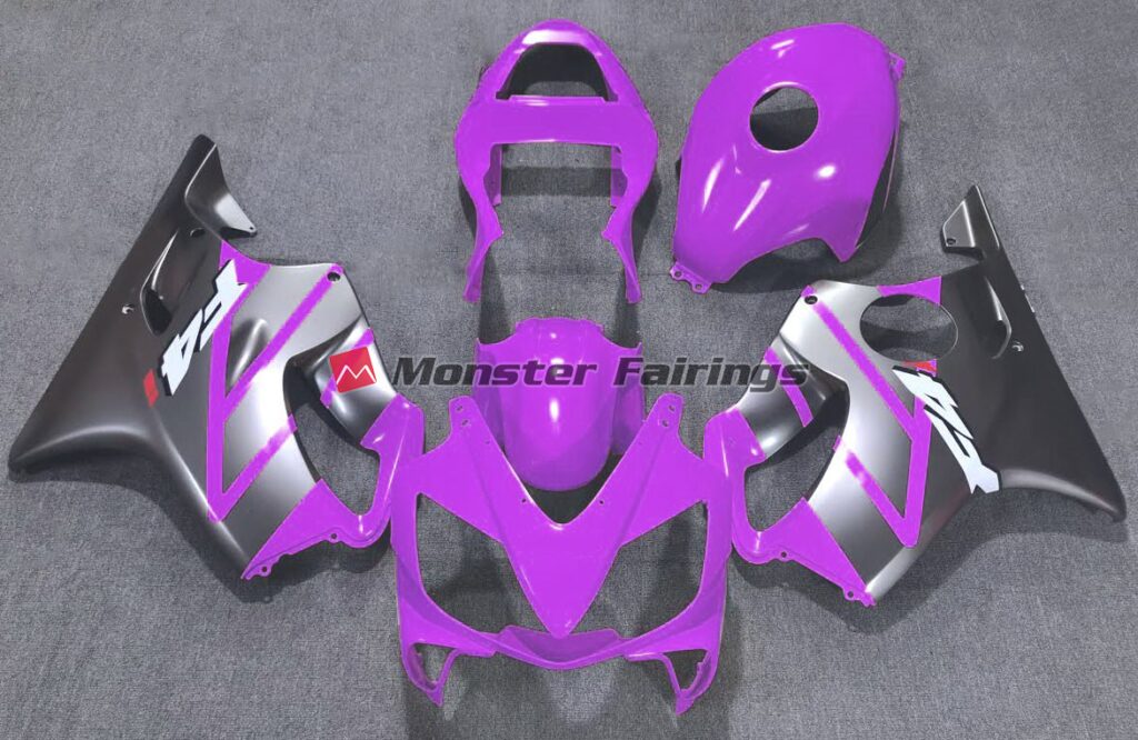 Honda CBR600 F4i 2001 - 2003 Purple Matte Silver ABS fairings - custom motorcycle bodywork kit by Monster Fairings