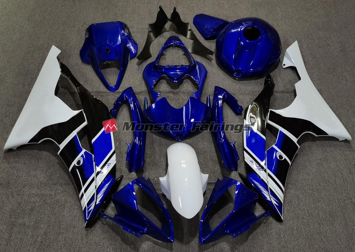 Yamaha R6 2008-2016 Dark Blue White Custom ABS Fairings | Monster Fairings