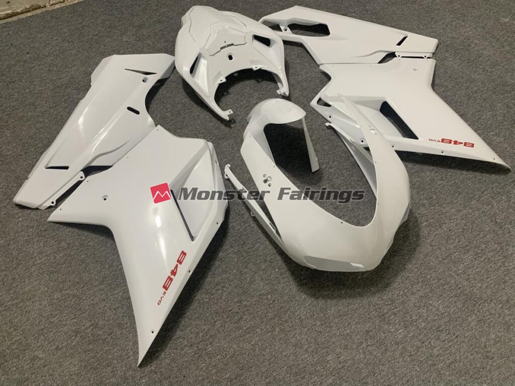 Gloss White ABS fairings for Ducati 848 1098 1198 2007 - 2012 - premium OEM fit kit by Monster Fairings