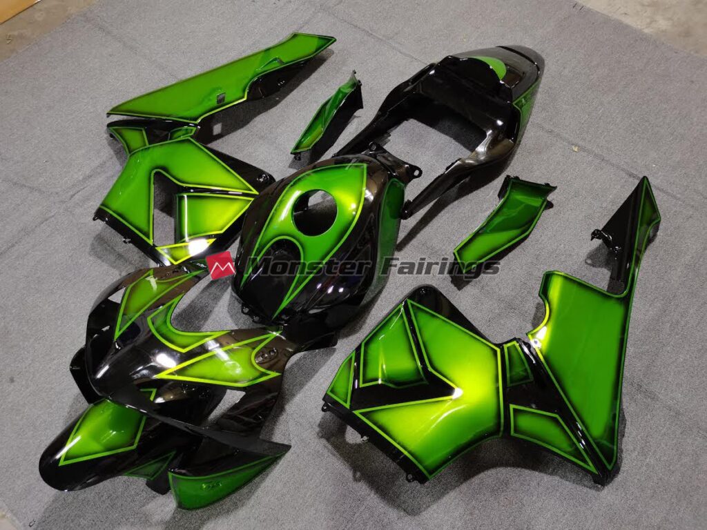 Honda CBR600RR custom ABS fairings 2003 - 2004 in Special Design Green - durable replacement kit, Monster Fairings
