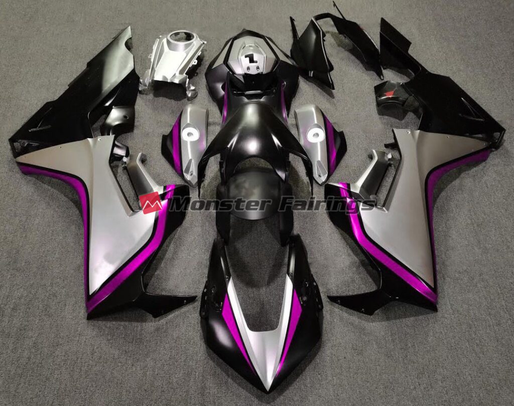 Honda CBR1000RR 2017 - 2025 Silver Black Pink ABS fairings - custom motorcycle bodywork kit by Monster Fairings