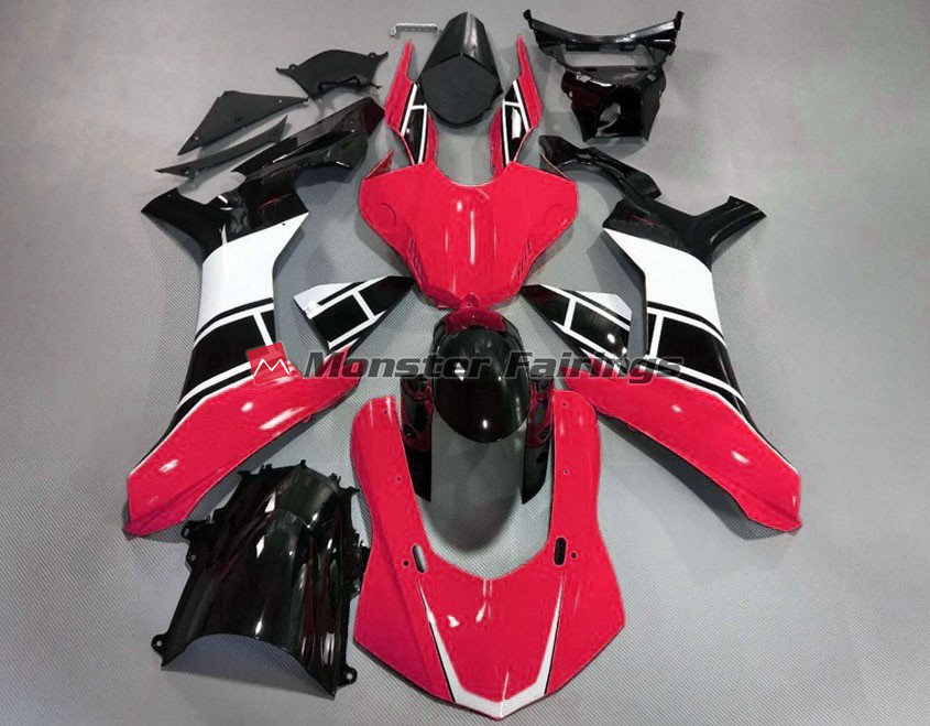 Yamaha R1 2015 - 2019 Gloss Red White Black ABS fairings - custom motorcycle bodywork kit by Monster Fairings