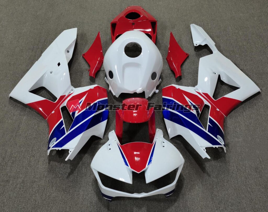 Honda CBR600RR 2013 - 2025 Gloss Red & Blue ABS fairings - custom motorcycle bodywork kit by Monster Fairings