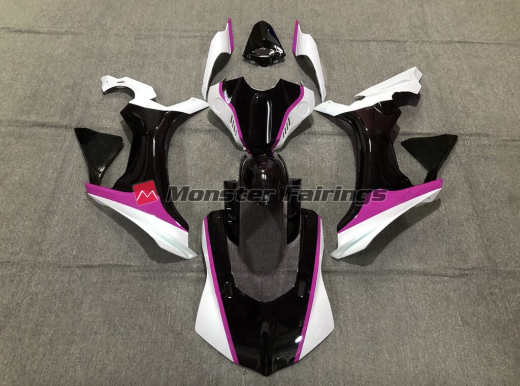 Yamaha R1 2015 - 2019 Pink Black White ABS fairings - custom motorcycle bodywork kit by Monster Fairings