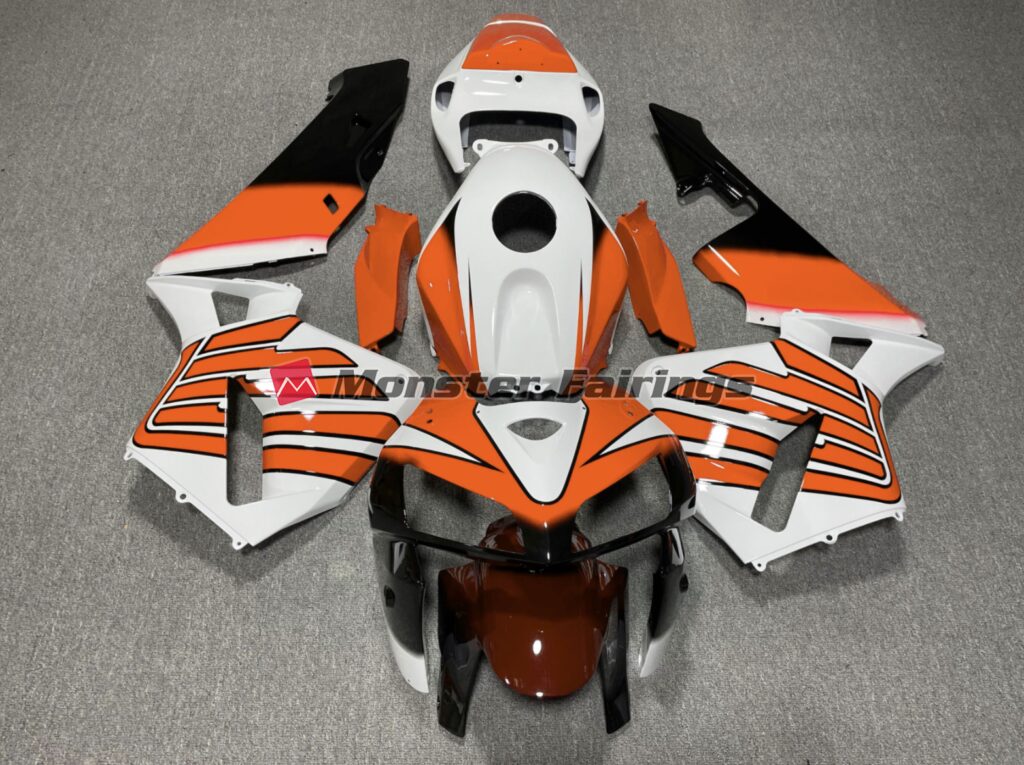 Honda CBR600RR 2005 - 2006 Orange White Wings ABS fairings - custom motorcycle bodywork kit by Monster Fairings