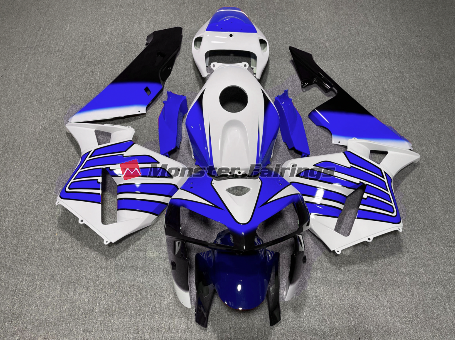 Honda CBR600RR 2005-2006 Dark Blue White Wings ABS Fairings