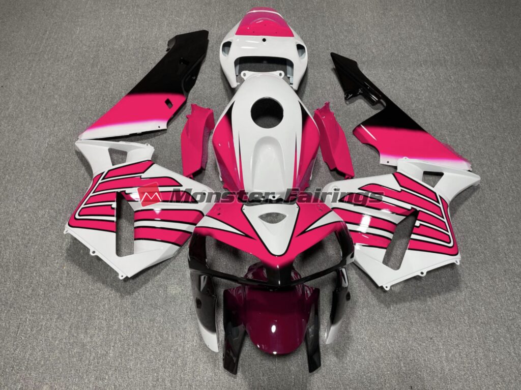 Honda CBR600RR 2005 - 2006 Gloss Pink & White Black ABS fairings - custom motorcycle bodywork kit by Monster Fairings