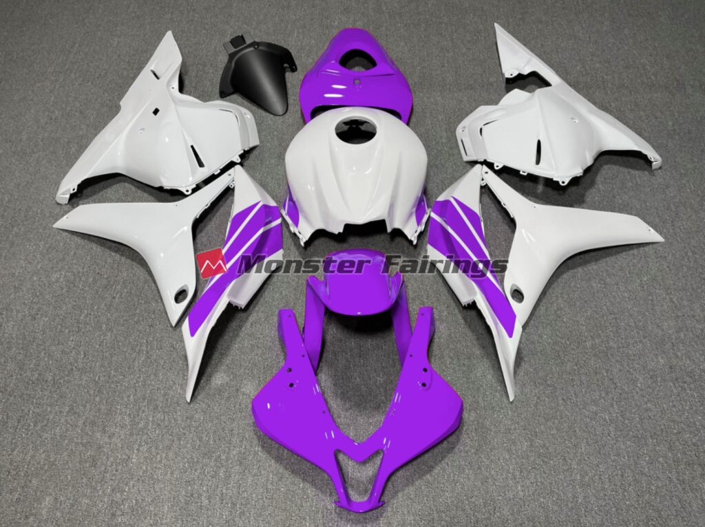 Honda CBR600RR 2009 - 2012 Purple White Side Stripe ABS fairings - custom motorcycle bodywork kit by Monster Fairings