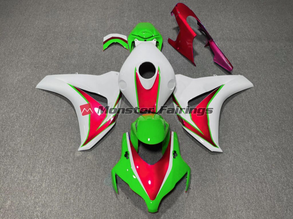 Honda CBR1000RR 2008 - 2011 Green Red Gloss ABS fairings - custom motorcycle bodywork kit by Monster Fairings