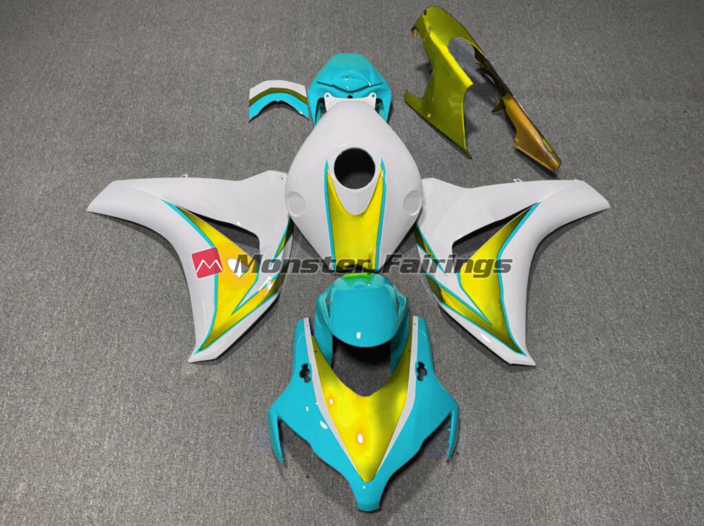 Honda CBR1000RR 2008 - 2011 Light Blue Gold ABS fairings - custom motorcycle bodywork kit by Monster Fairings