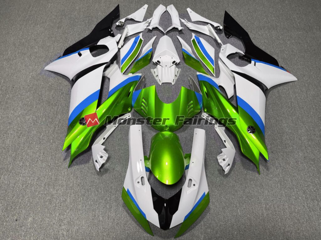 Yamaha R6 2017 - 2022 Gloss Green Light Blue ABS fairings - custom motorcycle bodywork kit by Monster Fairings