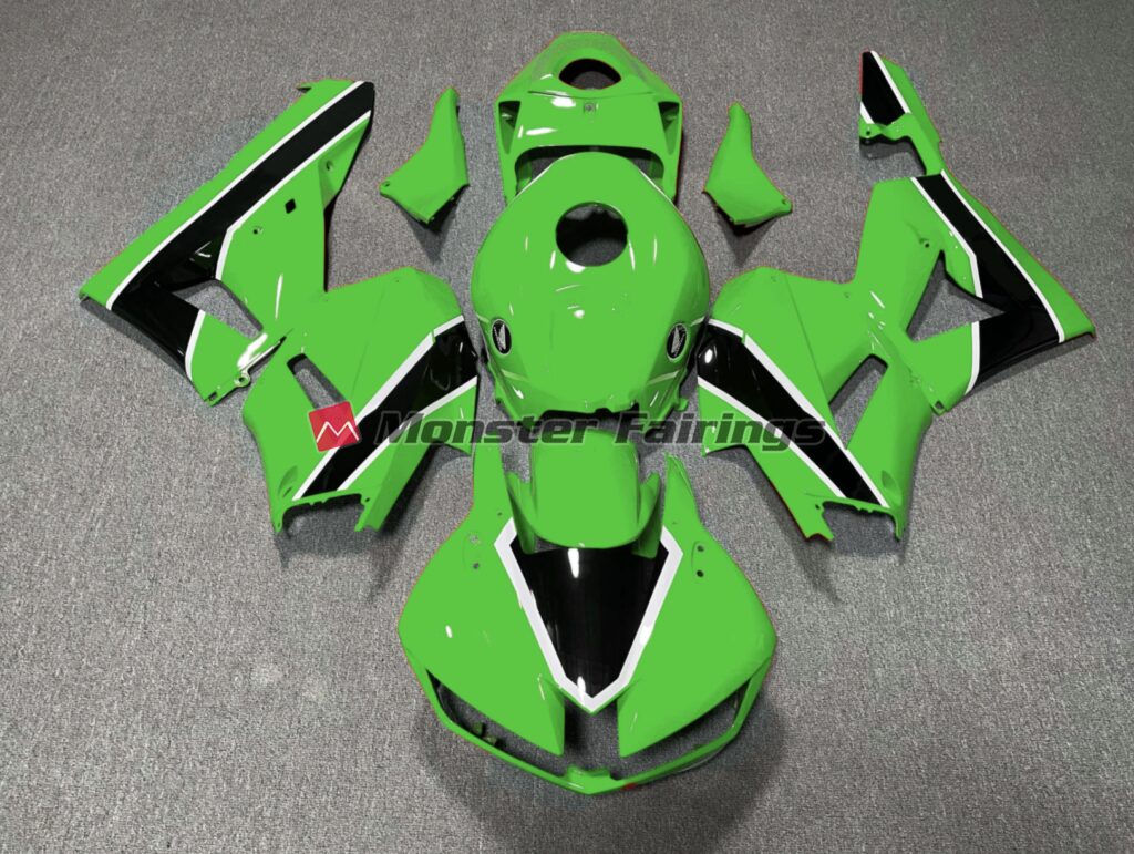 Honda CBR600RR 2013 - 2025 Gloss Green Black ABS fairings - custom motorcycle bodywork kit by Monster Fairings