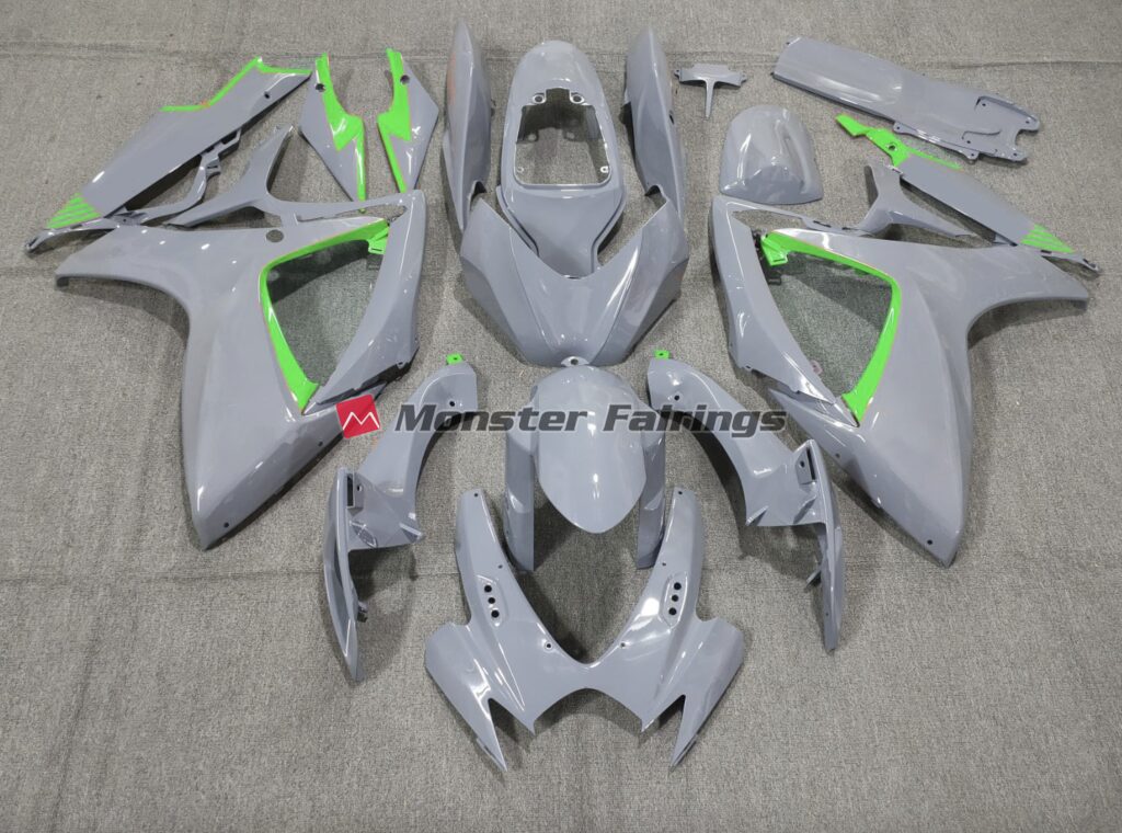 Suzuki GSXR 600 - 750 2006 - 2007 Nardo Green Trim ABS fairings - custom motorcycle bodywork kit by Monster Fairings