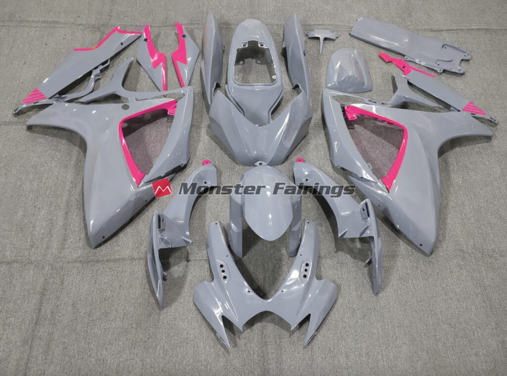 Suzuki GSXR 600 - 750 2006 - 2007 Nardo Pink Trim ABS fairings - custom motorcycle bodywork kit by Monster Fairings