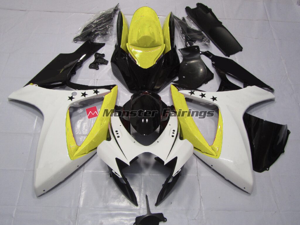 Suzuki GSXR 600 - 750 2006 - 2007 Yellow Star ABS fairings - custom motorcycle bodywork kit by Monster Fairings