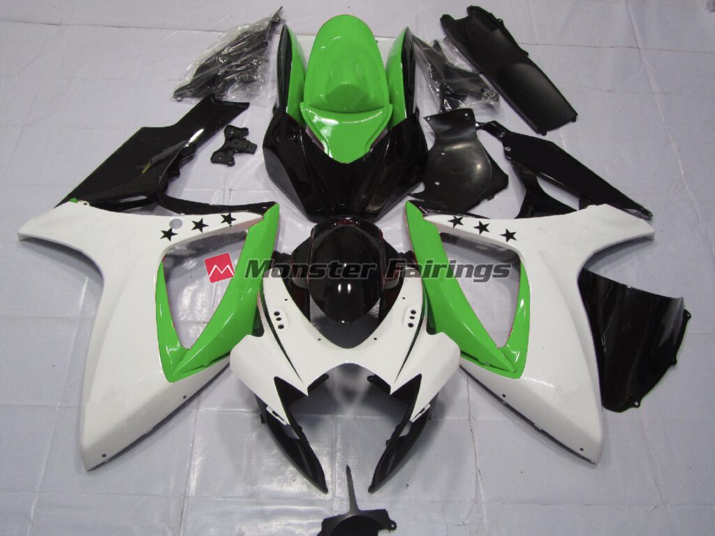 Suzuki GSXR 600 - 750 2006 - 2007 Green Star ABS fairings - custom motorcycle bodywork kit by Monster Fairings