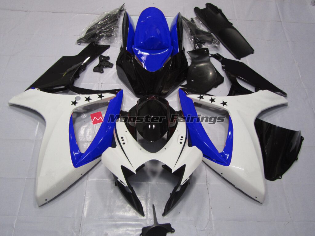 Suzuki GSXR 600 - 750 2006 - 2007 Dark Blue Star ABS fairings - custom motorcycle bodywork kit by Monster Fairings