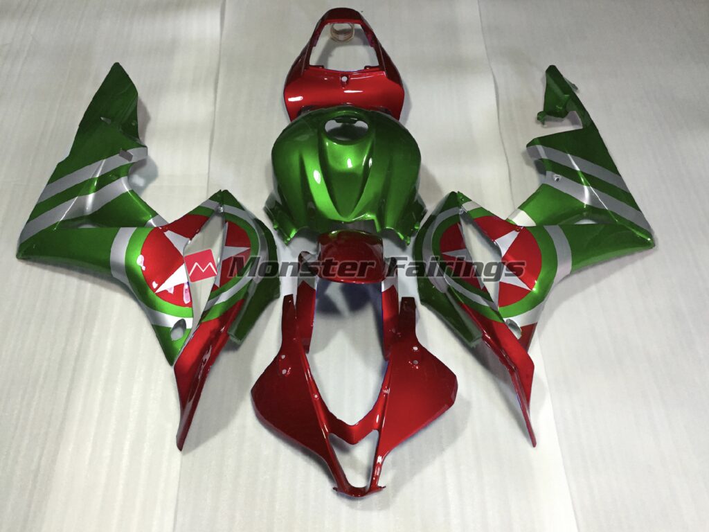 Honda CBR600RR 2007 - 2008 Red Green Captain America ABS fairings - custom motorcycle bodywork kit by Monster Fairings