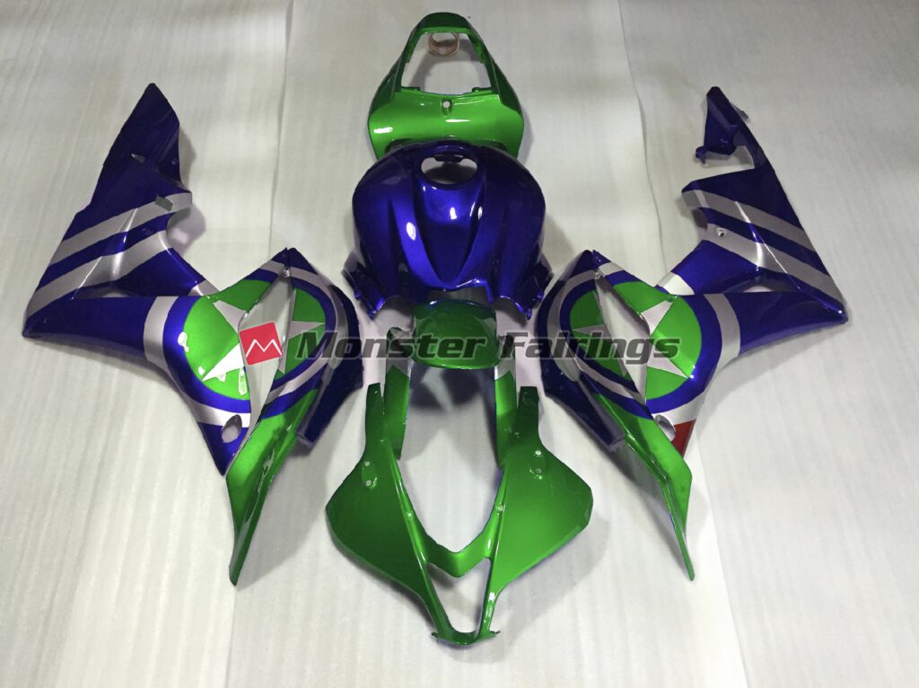 Honda CBR600RR 2007 - 2008 Blue Green Captain America ABS fairings - custom motorcycle bodywork kit by Monster Fairings